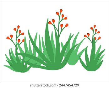 Grass with Flowers Background Illustration