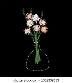 grass flowers blooming in a vase