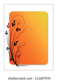 Grass and flowers on colorful background