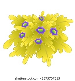 grass and flowers vector. cartoon style plant vector illustration, leaves and flowers clip art