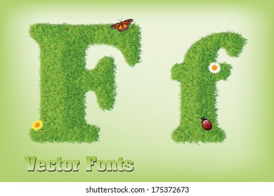 Grass font letter 