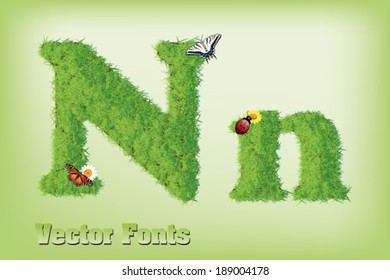 Grass font letter 