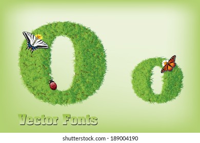 Grass font letter 