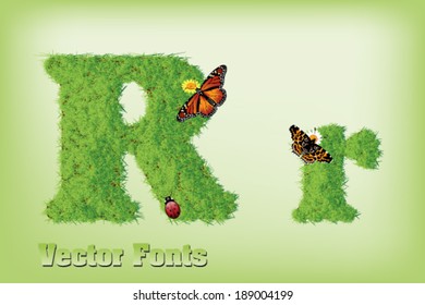 Grass font letter 