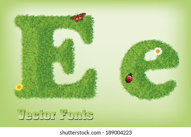 Grass font letter 