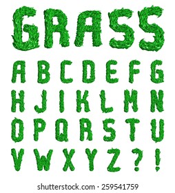 Grass font Part 1/2 ABC, Vector