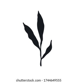 Grass forest leaf branch logo icon Hand drawn Traditional leaves in ink doodle style design Fashion print clothes apparel greeting invitation card picture banner badge poster flyer website Vector	