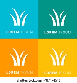Grass Four Color Material Designed Icon / Logo