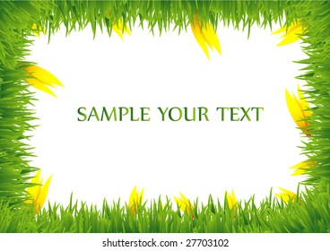 Grass frame with yellow tulips. For similar vector please see to my portfolio.