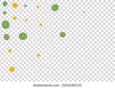Grass Fruit Background Transparent Vector. Levitation Pattern. Grass Lemon Wrapping. Template Lemon Green Decoration.