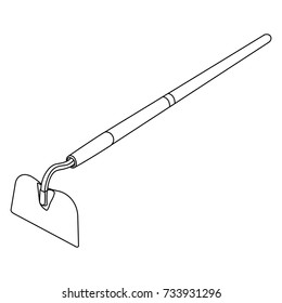 the grass garden tool icon on white background, icon, line, tool
