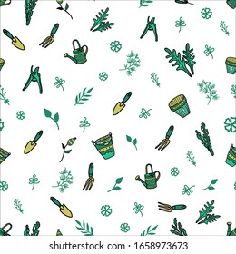 grass from a garden with a watering can