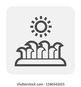 Grass for gardening icon design, black and outlline.