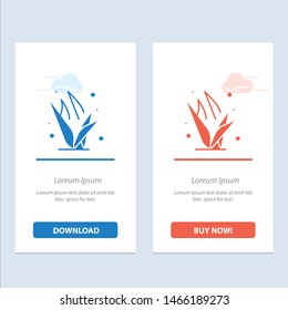 Grass, Grasses, Green, Spring  Blue and Red Download and Buy Now web Widget Card Template. Vector Icon Template background