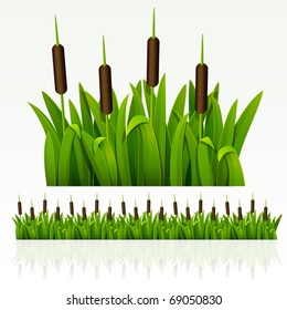Grass green border from reed (can be repeated and scaled in any size)
