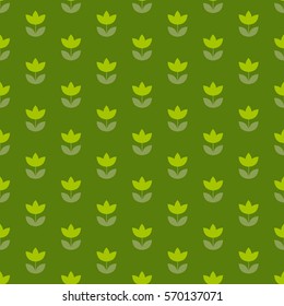 grass green color Holland tulip repeatable motif. simple laconic vector illustration design. seamless background for wrapping paper or fabric
