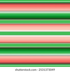 Gras grün und korallenrosa mexikanischen Serape Streifen nahtloses Vektormuster. Lebendige Farben Textil. Ethnische Boho Hintergrund. In der EPS-Datei enthaltenes Muster-Kachelfeld mit sich wiederholenden Mustern.