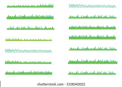 grass green lawn on a white background silhouette in a flat style