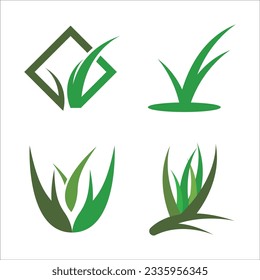 Grass green logo vector template design