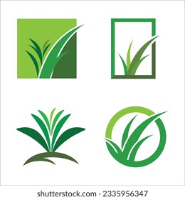 Grass green logo vector template design