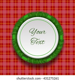 Grass green with ribbon circle label for your text vector eps 10