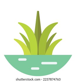 grass and ground illustration in minimal style isolated on background