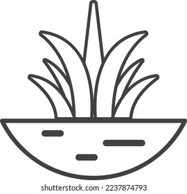 grass and ground illustration in minimal style isolated on background