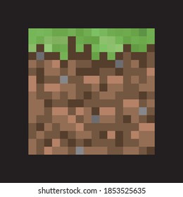 grass ground land block texture pixel square vector game craft 