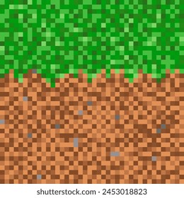 Grass with ground  pixel pattern background