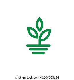 grass grow logo design template for your business