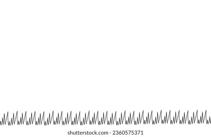 grass hand drawn background on white background