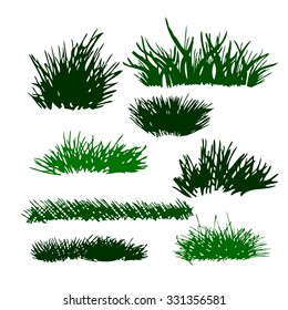 grass  handmade pen. Vector