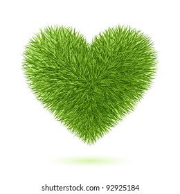 Grass heart symbol. Vector.