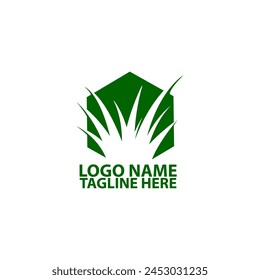 Naturaleza de hexágono de hierba Abstractas logotipo de negocios creativo