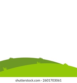 Grass hill vector illustration. Nature landscape background. Meadow vector illustration.