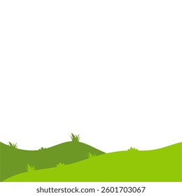 Grass hill vector illustration. Nature landscape background. Meadow vector illustration.