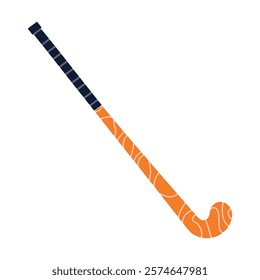 Grass hockey stick vector icon. Wooden field hockey stick illustration. Simple sports icon for hockey themes.