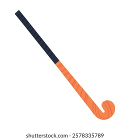 Grass hockey stick vector icon. Wooden field hockey stick illustration. Simple sports icon for hockey themes.