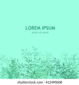 grass horizontal line. blue seamless background. Vector