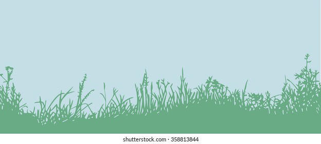 Grass. Horizontal seamless pattern 