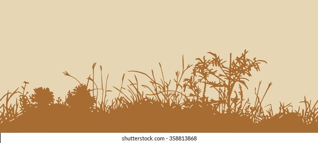 Grass. Horizontal seamless pattern 