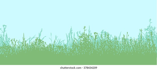 Grass. Horizontal seamless pattern 