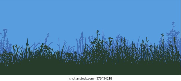 Grass. Horizontal seamless pattern 