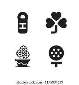grass icon. 4 grass vector icons set. sleeping bag, golf and clover icons for web and design about grass theme