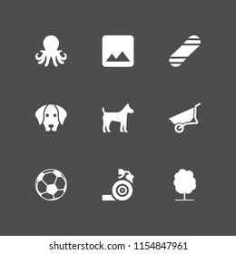 grass icon. 9 grass set with sports and competition, dog, animal and park vector icons for web and mobile app