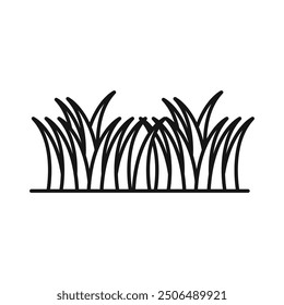 Grass icon Black line art vector logo