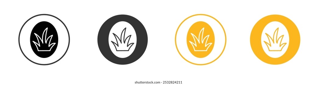 Grass icon black and white vector outline sign