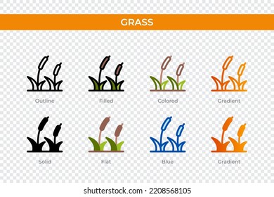 grass icon in different style. grass vector icons designed in outline, solid, colored, filled, gradient, and flat style. Symbol, logo illustration. Vector illustration