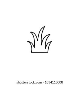Grass icon. Farm and agriculture icon. Simple, flat, black, outline.