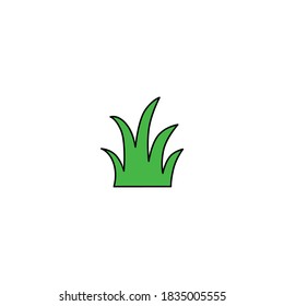 Grass icon. Farm and agriculture icon. Simple, flat, outline, color.